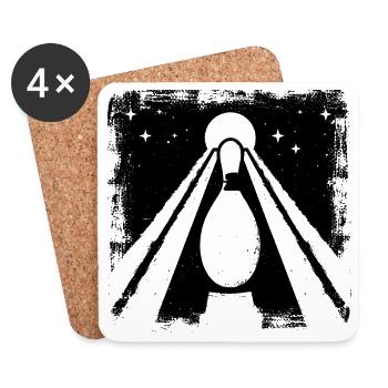 Bowling Drawing - Coasters (set of 4) - white - Front