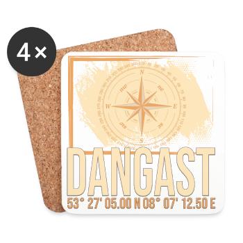 Dangast Koordinaten - Untersetzer (4er-Set) - Weiß - Vorne