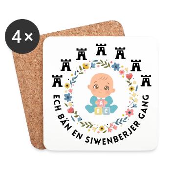 Siebenbürgen Kinder Design "Siwenberjer Gang" - Untersetzer (4er-Set) - Weiß - Vorne