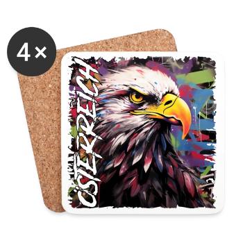 Design autrichien avec aigle pour les Autrichiens - Dessous de verre (lot de 4) - blanc - Devant
