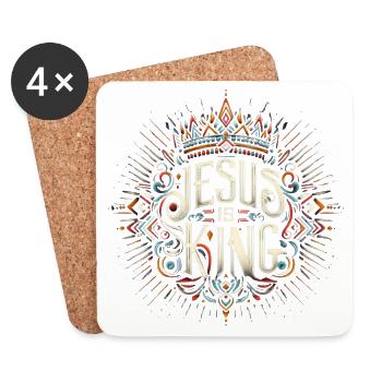 Jesus ist König Ornament - Untersetzer (4er-Set) - Weiß - Vorne