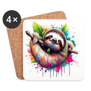 Sloth - Coasters (set of 4) - white - Front