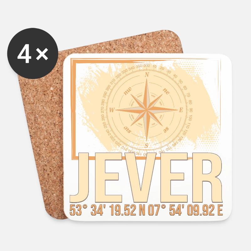 Jever Koordinaten - Untersetzer (4er-Set) - Weiß