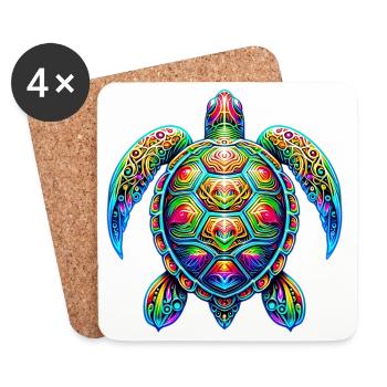 Tortue - Dessous de verre (lot de 4) - blanc - Devant