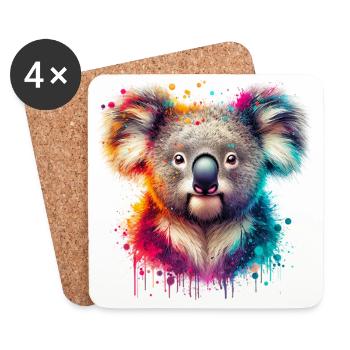 Koala - Dessous de verre (lot de 4) - blanc - Devant