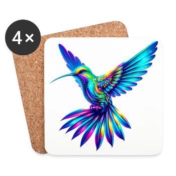 Colibri - Dessous de verre (lot de 4) - blanc - Devant