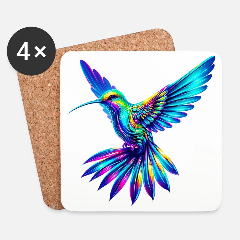 Kolibri - Untersetzer (4er-Set) - Weiß