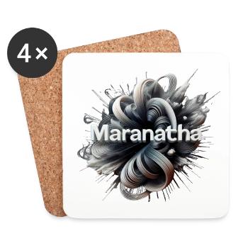 Maranatha Flowing Ribbons - Coasters (set of 4) - white - Front