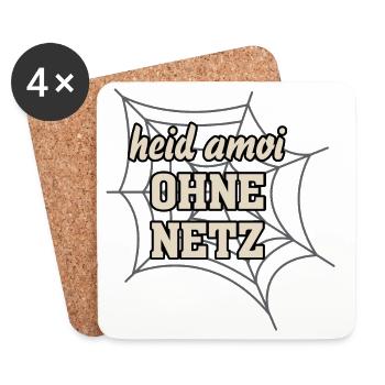 heid amoi OHNE NETZ-heite mal OHNE NETZ, pun - Coasters (set of 4) - white - Front