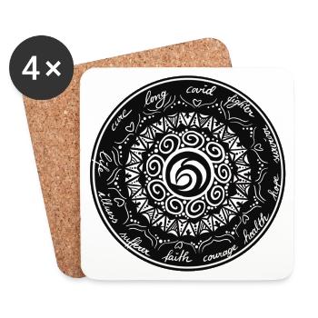 Long COVID - back to life - Coasters (set of 4) - white - Front