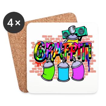 Street Art, Wildstyle Art, Graffiti Sprayer - Coasters (set of 4) - white - Front