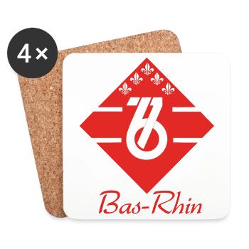 Bas-Rhin - Dessous de verre (lot de 4) - blanc - Devant