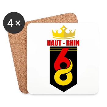 Haut-Rhin - Dessous de verre (lot de 4) - blanc - Devant