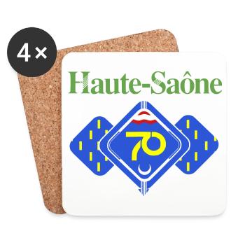 Haute-Saône - Dessous de verre (lot de 4) - blanc - Devant