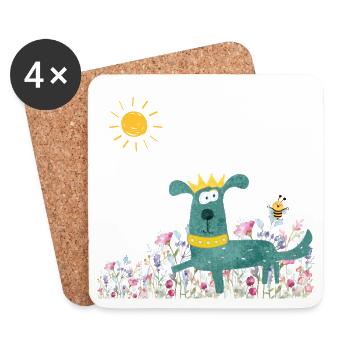 Frühling auf der Blumenwiese - Untersetzer (4er-Set) - Weiß - Vorne
