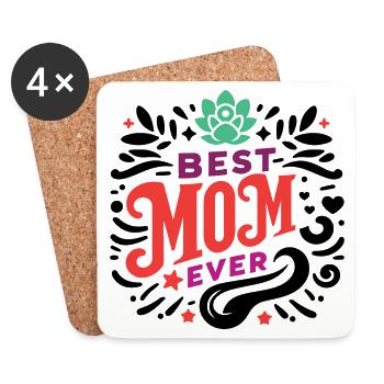 Beste Mutter aller Zeiten - Untersetzer (4er-Set) - Weiß - Vorne