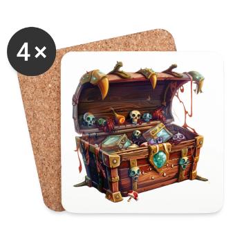Treasure Chest Loot RPG Gamer Roleplay Shirt - Coasters (set of 4) - white - Front