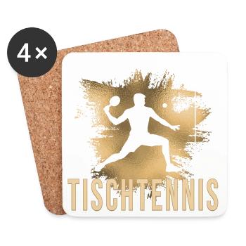 Tischtennis - Untersetzer (4er-Set) - Weiß - Vorne