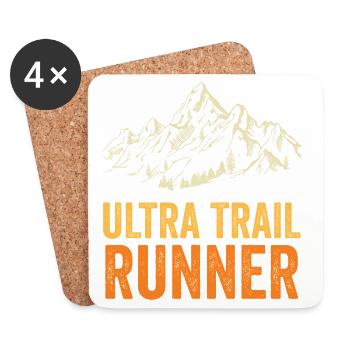 Ultra-Trailrunner - Untersetzer (4er-Set) - Weiß - Vorne