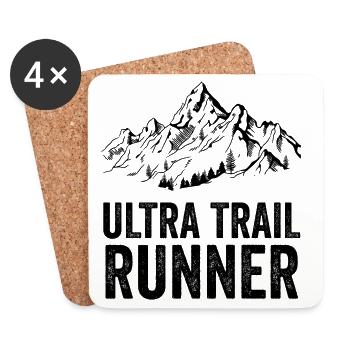 Ultra-Trailrunner - Untersetzer (4er-Set) - Weiß - Vorne
