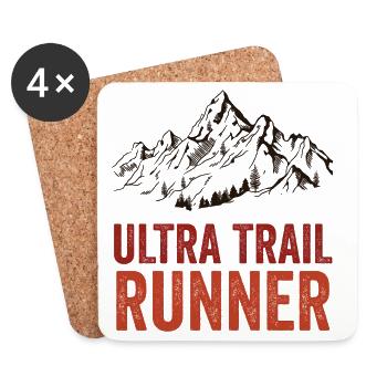 Ultra-Trailrunner - Untersetzer (4er-Set) - Weiß - Vorne