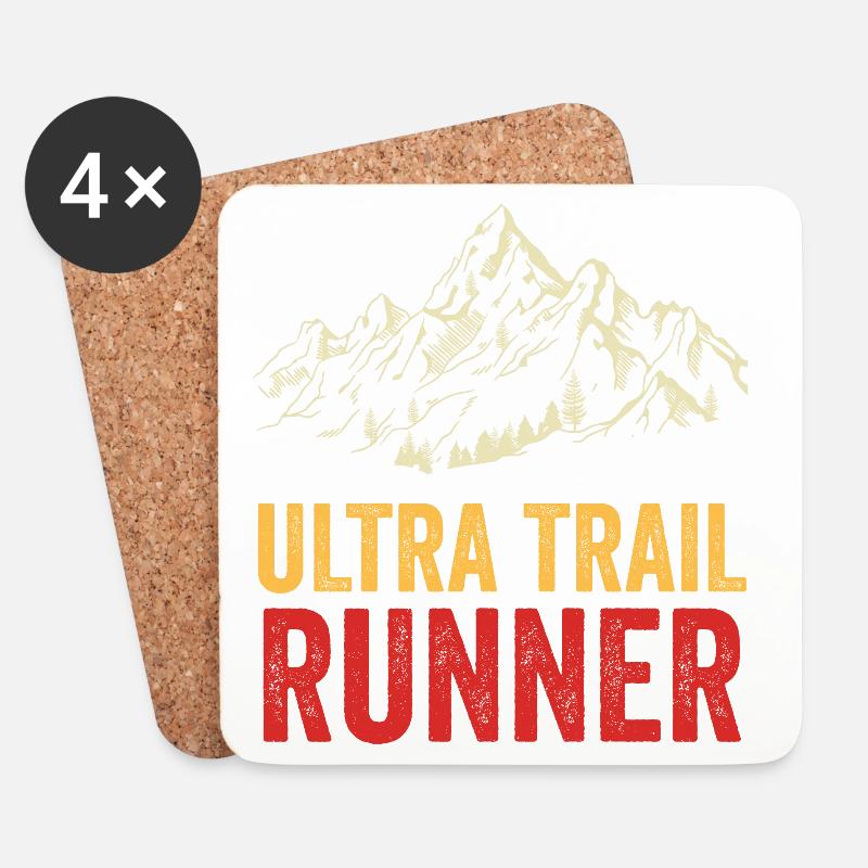 UltraTrail-Läufer - Untersetzer (4er-Set) - Weiß