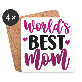 Die beste Mutter der Welt - Untersetzer (4er-Set) - Weiß - Vorne