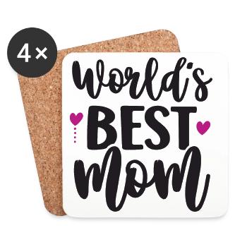 Die beste Mutter der Welt - Untersetzer (4er-Set) - Weiß - Vorne