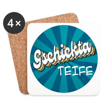 gschicka Teife - skillful devil, talented - Coasters (set of 4) - white - Front