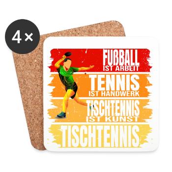 Tischtennis ist Kunst - Untersetzer (4er-Set) - Weiß - Vorne