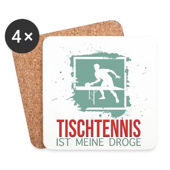 Tischtennis ist meine Droge - Untersetzer (4er-Set) - Weiß - Vorne
