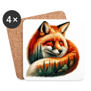 Fuchs - Untersetzer (4er-Set) - Weiß - Vorne