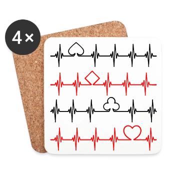 Card Game Gambling Poker Casino Gambling - Coasters (set of 4) - white - Front