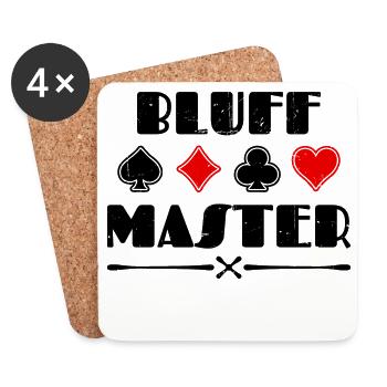 Heart Casino Bluff Statement Joueurs professionnels de poker - Dessous de verre (lot de 4) - blanc - Devant