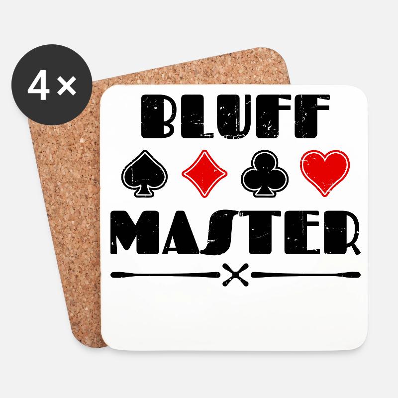 Herz Casino Bluff Statement Poker Profispieler - Untersetzer (4er-Set) - Weiß