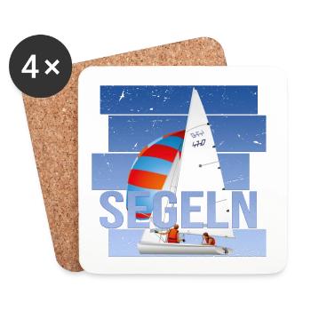 Segeln- Segelsport - Untersetzer (4er-Set) - Weiß - Vorne