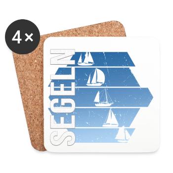 Segeln - Segelsport - Untersetzer (4er-Set) - Weiß - Vorne