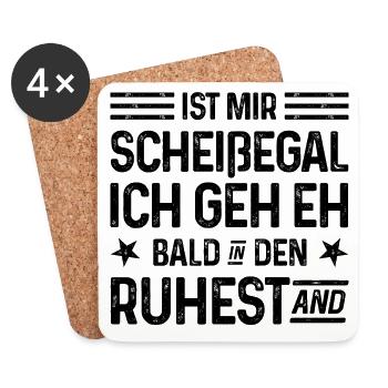 Scheißegal Ich geh eh bald in den Ruhestand - Untersetzer (4er-Set) - Weiß - Vorne