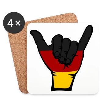 Deutschland Flagge Surfing Symbol - Untersetzer (4er-Set) - Weiß - Vorne