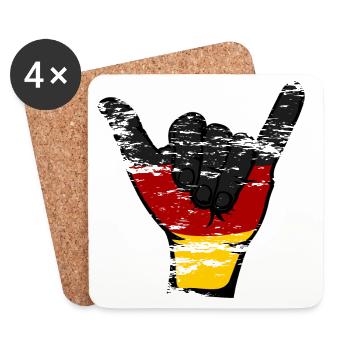 Deutschland Flagge Surfing Symbol used - Untersetzer (4er-Set) - Weiß - Vorne
