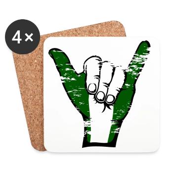 Nigeria Flag Surfing Symbol used - Coasters (set of 4) - white - Front