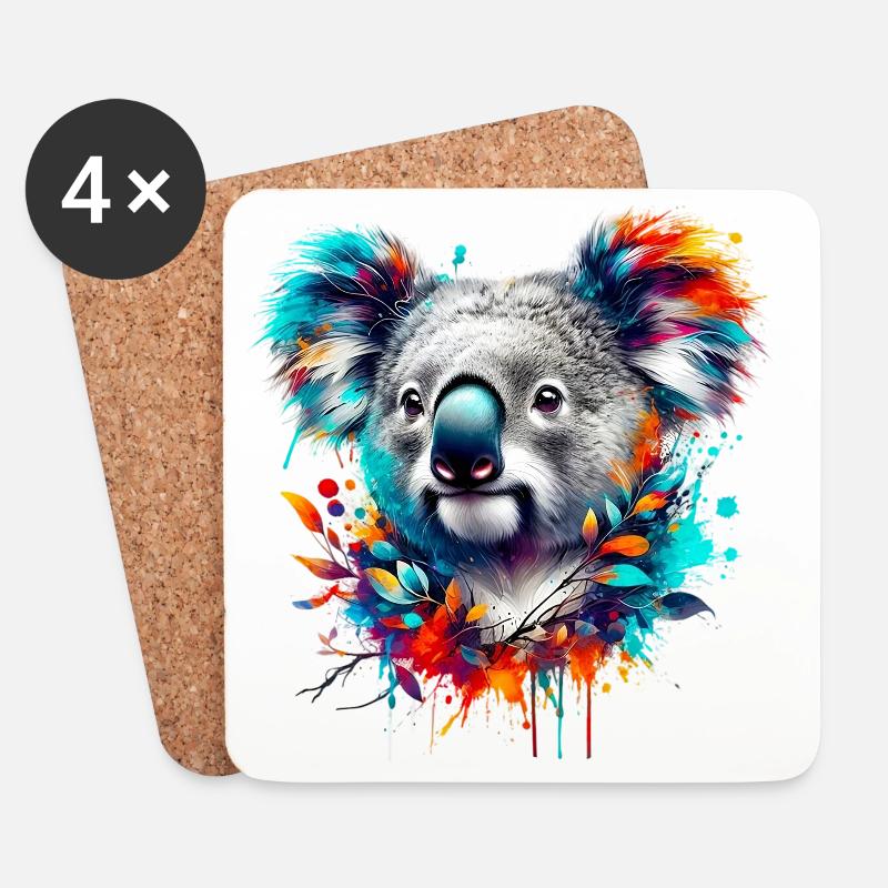 Koala - Untersetzer (4er-Set) - Weiß