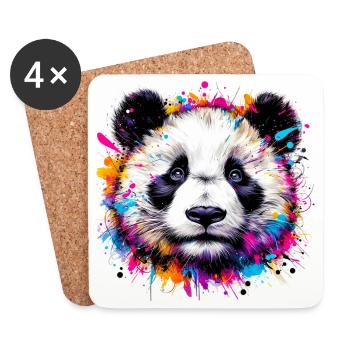 Panda - Dessous de verre (lot de 4) - blanc - Devant