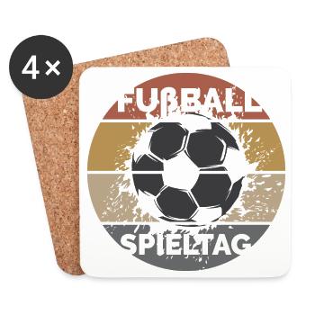 Football matchday league fan rétro vintage ballon explo - Dessous de verre (lot de 4) - blanc - Devant