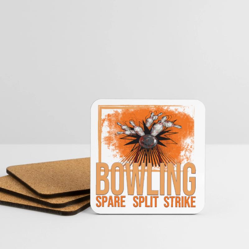 Bowling - Spare - Split - Strike Untersetzer (4er-Set)