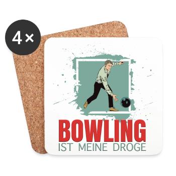 Bowling ist meine Droge - Untersetzer (4er-Set) - Weiß - Vorne