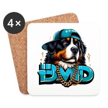 Bouvier bernois - Dessous de verre (lot de 4) - blanc - Devant
