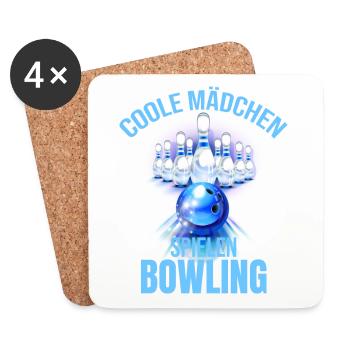 Coole Mädchen spielen Bowling - Untersetzer (4er-Set) - Weiß - Vorne