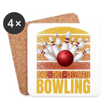 Bowl - Shot -Celebrate - Bowling - Untersetzer (4er-Set) - Weiß - Vorne