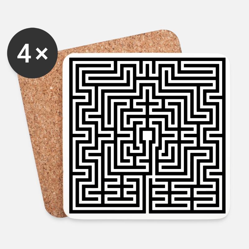 Labyrinth - Coasters (set of 4) - white